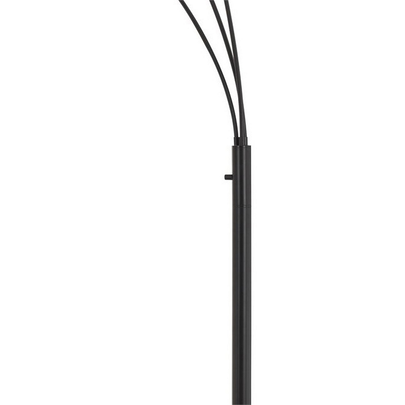 Benjara 180 Watt Metal Floor Lamp with 3 Arms and Cage Shades- Black