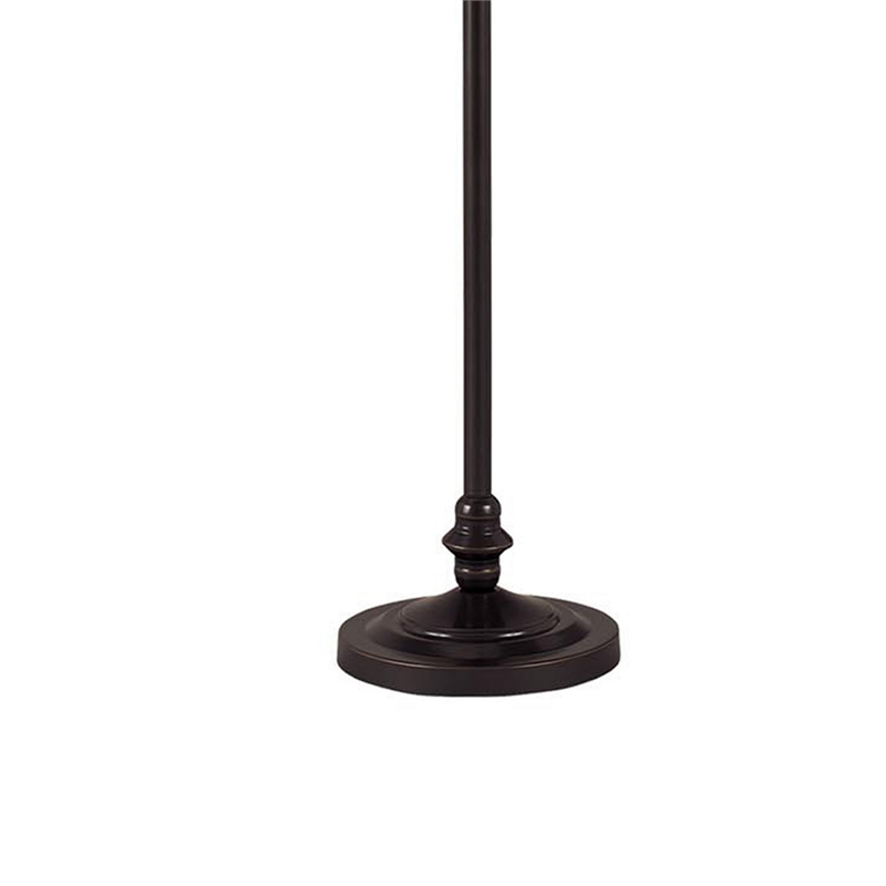 Benjara 150 Watt Metal Floor Lamp with Swing Arm and Fabric Conical Shade- Black