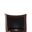 Benjara Curved Swivel Barstool with Leatherette Padded Seating- Brown and Black
