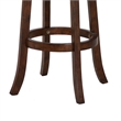 Benjara Curved Swivel Barstool with Leatherette Padded Seating- Brown and Black