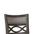 Benjara Curved Lattice Back Swivel Counter Stool with Fabric Seat- Antique Gray