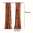 Benjara 4 Piece Polyester Window Panel Set with Floral Print- Multicolor