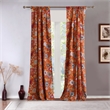 Benjara 4 Piece Polyester Window Panel Set with Floral Print- Multicolor