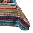 Benjara Tribal Print Full Quilt Set with Decorative Pillows- Multicolor