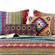 Benjara Tribal Print Full Quilt Set with Decorative Pillows- Multicolor