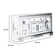 Benjara Traditional 2 Glass Cabinet Buffet with 1 Drawer and Bracket Feet- Brown