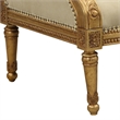 Benjara Wooden Chair with Fabric Padded Seat and Backrest- Gold