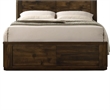 Benjara Transitional Style Wooden Eastern King Bed with Paneled Headboard-Brown