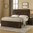 Benjara Transitional Style Wooden Eastern King Bed with Paneled Headboard-Brown