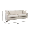 Benjara Fabric Upholstered Sofa with Metal Sled Base and Curved Armrests- Beige