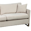 Benjara Fabric Upholstered Sofa with Metal Sled Base and Curved Armrests- Beige