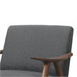 Benjara Fabric Upholstered Accent Chair with Curved Armrests- Gray