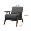 Benjara Fabric Upholstered Accent Chair with Curved Armrests- Gray