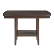 Benjara Wooden Counter Height Table with 1 Bottom Shelf and Lazy Susan- Brown