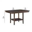 Benjara Wooden Counter Height Table with 1 Bottom Shelf and Lazy Susan- Brown