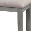 Benjara Rectangular Style Wooden Bench with Fabric Upholstered Seat- Gray