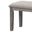 Benjara Rectangular Style Wooden Bench with Fabric Upholstered Seat- Gray