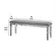 Benjara Rectangular Style Wooden Bench with Fabric Upholstered Seat- Gray