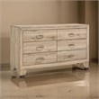 Benjara Wooden Nightstand with 6 Storage Drawers- Brown