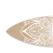 Benjara Wooden Surfboard Wall Art with Medallion Print- Brown and White