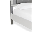 Benjara Faux Crystal Tufted Fabric Twin Headboard with LED Trim- Gray