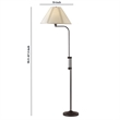 Benjara 3 Way Metal Floor Lamp with and Adjustable Height Mechanism- Bronze
