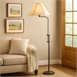 Benjara 3 Way Metal Floor Lamp with and Adjustable Height Mechanism- Bronze