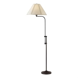 Benjara 3 Way Metal Floor Lamp with and Adjustable Height Mechanism- Bronze