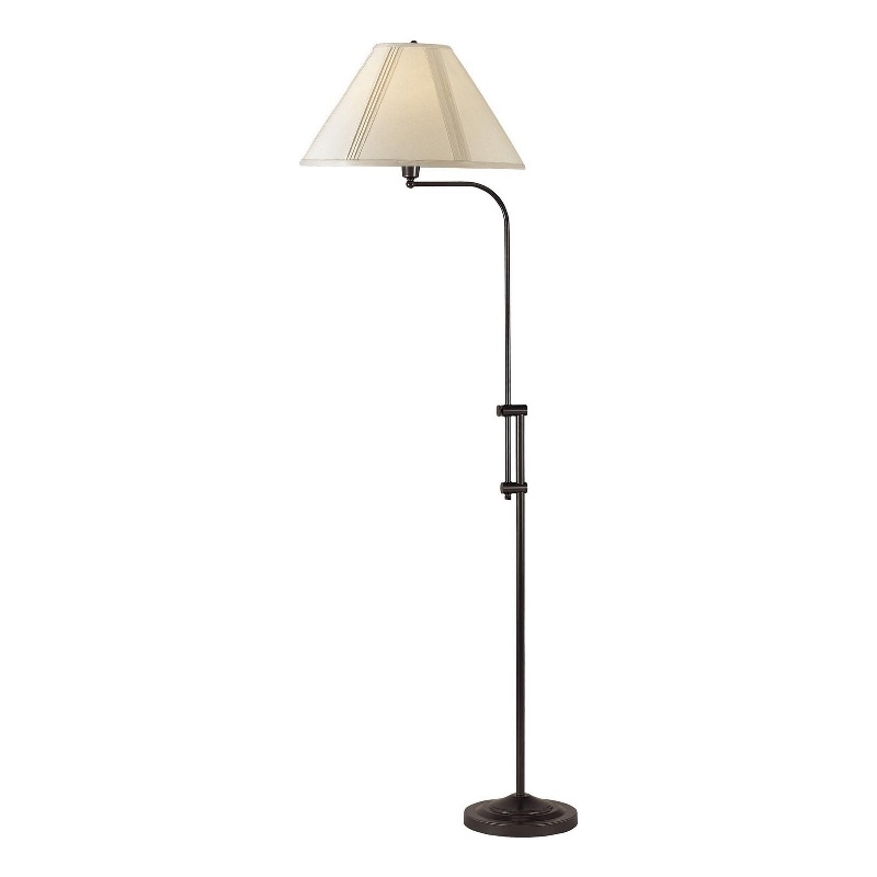 Benjara 3 Way Metal Floor Lamp with and Adjustable Height Mechanism- Bronze