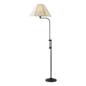Benjara 3 Way Metal Floor Lamp with and Adjustable Height Mechanism- Bronze