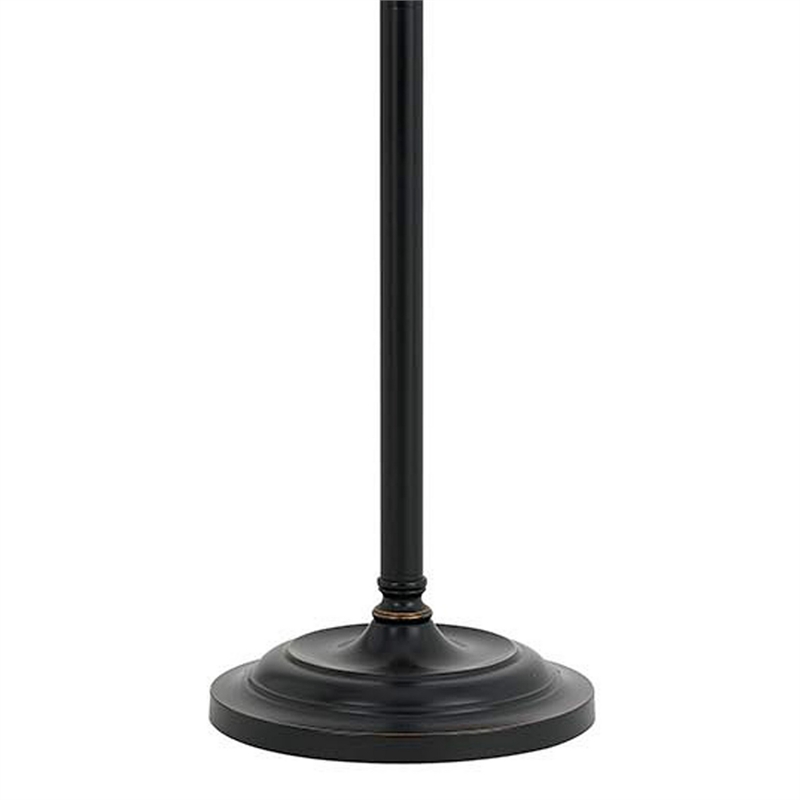 Benjara 100 Watt Metal Down Bride Floor lamp w/ Fabric Tapered Drum Shade- Black
