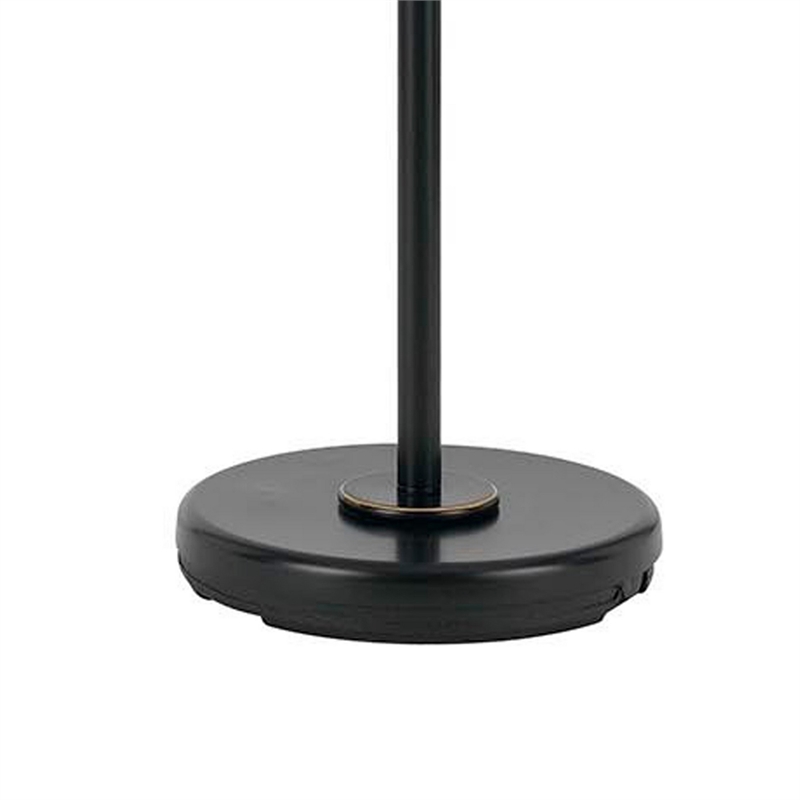 Benjara 3 Way Metal Body Floor Lamp with Swing Arm & Conical Fabric Shade- Black