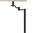 Benjara 3 Way Metal Body Floor Lamp with Swing Arm & Conical Fabric Shade- Black