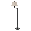 Benjara 3 Way Metal Body Floor Lamp with Swing Arm & Conical Fabric Shade- Black