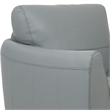 Benjara Leather Upholstered Chair with Tapered Block Feet and Flared Arms- Gray