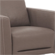 Benjara Leather Upholstered Chair with Track Arms and Angled Metal Feet- Brown