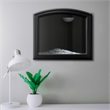 Benjara Wooden Mirror with Raised Edges and Curved Top- Black