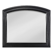 Benjara Wooden Mirror with Raised Edges and Curved Top- Black