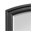 Benjara Wooden Mirror with Raised Edges and Curved Top- Black