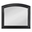 Benjara Wooden Mirror with Raised Edges and Curved Top- Black