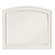 Benjara Wooden Mirror with Raised Edges and Curved Top- White