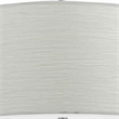 Benjara Drum Style Pendant Fixture with Fabric Shade and Brushed Details- White
