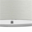 Benjara Drum Style Pendant Fixture with Fabric Shade and Brushed Details- White