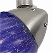 Benjara 50 Watt Track Fixture with Handblown Glass Shade- Silver and Blue