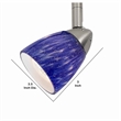 Benjara 50 Watt Track Fixture with Handblown Glass Shade- Silver and Blue