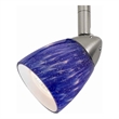 Benjara 50 Watt Track Fixture with Handblown Glass Shade- Silver and Blue