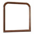 Benjara Arched Molded Design Wooden Frame Mirror- Cherry Brown and Silver