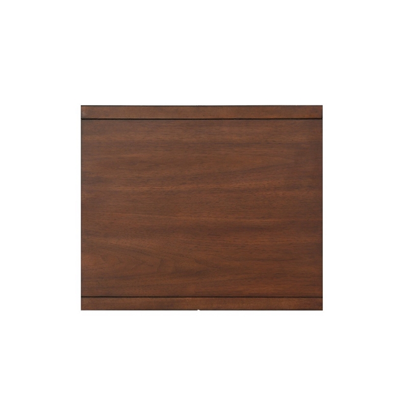 Benjara 1 Drawer Wooden End Table with Splayed Legs- Walnut Brown