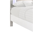 Benjara Faux Crystal Tufted Fabric Twin Headboard with LED Trim- White