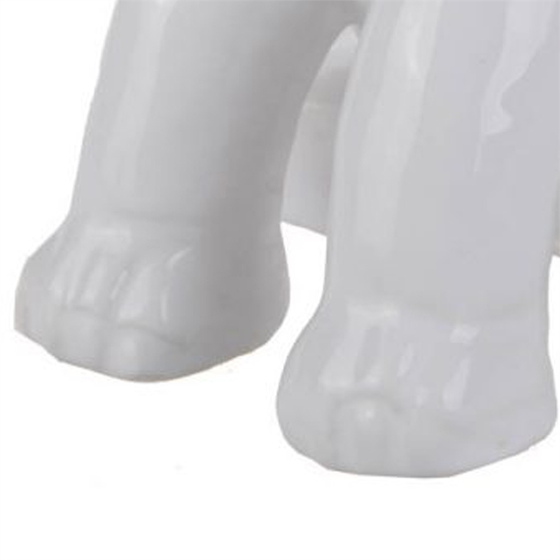 Benjara Ceramic Baby Elephant Figurine with Raised Trunk- White